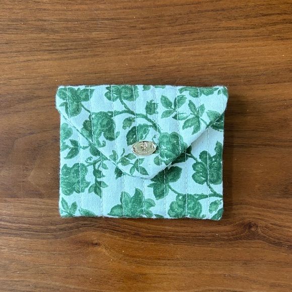Sezane Quilted Botanical Wallet Card Case - Picture 1 of 4